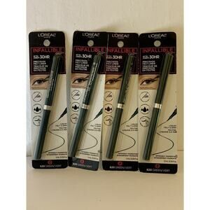 L’Oreal Paris Infallible Grip GREEN 620 Precision Felt 30HRs Eyeliner SET (4)